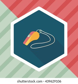 whistle flat icon with long shadow,eps10