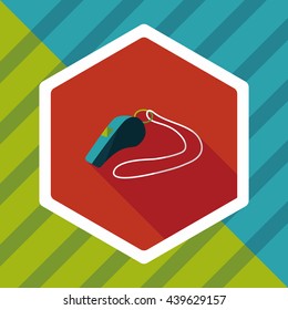 whistle flat icon with long shadow,eps10