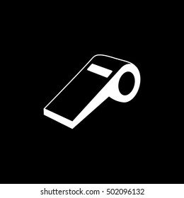 Whistle Flat Icon On Black Background