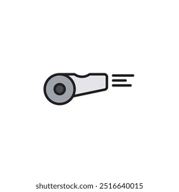 Whistle flat icon, referee whistle symbol icon, vector design. 