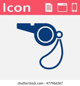 The whistle flat icon. Referee symbol 