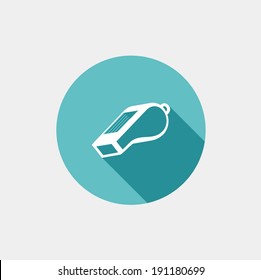 Whistle flat icon vector graphic illustration design on grey background
