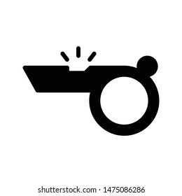 whistle glyph flat vector icon