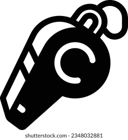 Whistle Glyph Icon - Single Icon, Vector