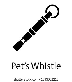 Pet’s whistle, glyph vector icon.