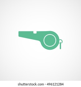 Whistle Green Flat Icon On White Background