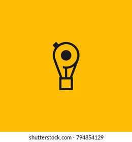 Whistle and hot air balloon vector illustration