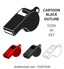 Whistle icon cartoon. Single sport icon from the big fitness, healthy, workout cartoon.