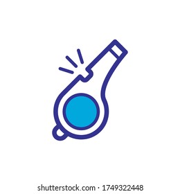 whistle icon color style design