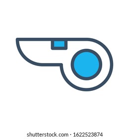 Whistle icon design template, vector icon designed in filled color style on white background, can be used for web and various needs of your project
