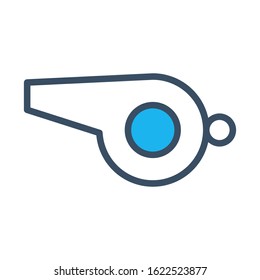 Whistle icon design template, vector icon designed in filled color style on white background, can be used for web and various needs of your project