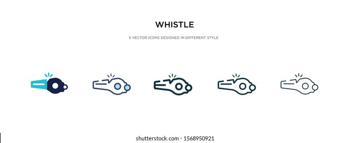 whistle icon in different style vector illustration. two colored and black whistle vector icons designed in filled, outline, line and stroke style can be used for web, mobile, ui
