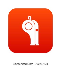 Whistle icon digital red for any design isolated on white vector illustration