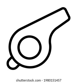 Whistle Icon. Editable Bold Outline Design. Vector Illustration.
