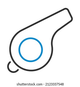Whistle Icon. Editable Bold Outline With Color Fill Design. Vector Illustration.