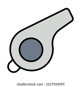 Whistle Icon. Editable Bold Outline With Color Fill Design. Vector Illustration.