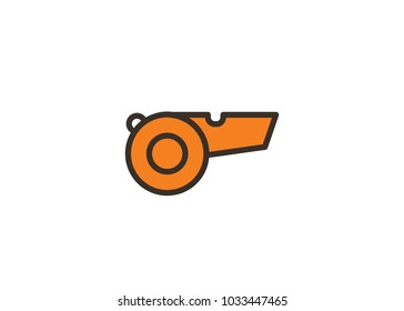 The whistle icon. filled line icon
