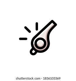 Whistle Icon Filled Outline Sport Illustration Logo Vector
