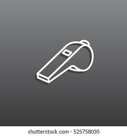  Whistle Icon Flat. 