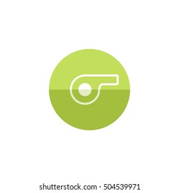 Whistle icon in flat color circle style. Sport referee judge competition