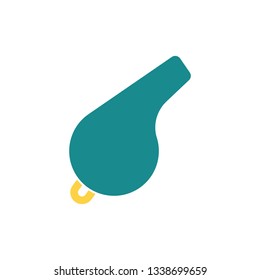 Whistle icon. Flat color design. Vector illustration.