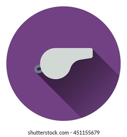 Whistle icon. Flat color design. Vector illustration.