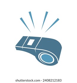 Whistle icon flat design illustration