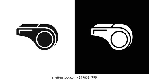 Whistle icon flat line symbol set.