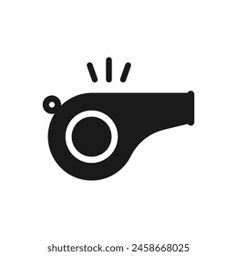 Whistle icon flat style isolated on white background. Vector illustration