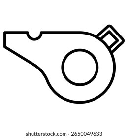 whistle icon flat thin outline art logo