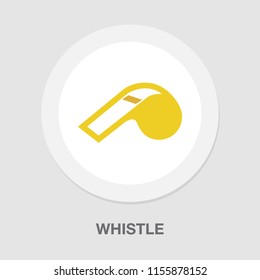 Whistle icon - game symbol, whistle Referee symbol. Flat Vector illustration