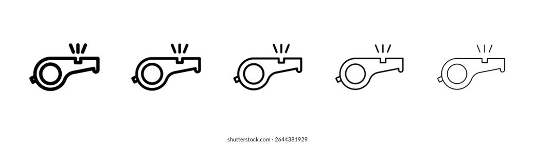 Whistle icon graphic set. trendy stroke line style