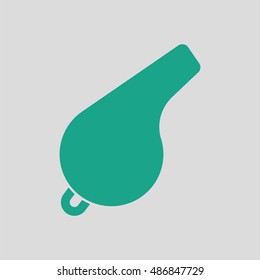 Whistle icon. Gray background with green. Vector illustration.