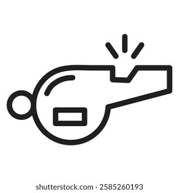 Whistle Icon Isolated flat vector in outline