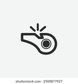 Whistle icon. Whistle isolated on white background. Whistle vector illustration. Sign. Symbol. Button. Element. Silhouette. Logo. web. Sticker