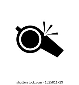 Whistle icon isolated sign symbol and flat style for app, web and digital design. Sport Icons. Vector Black Icon. Vector illustration