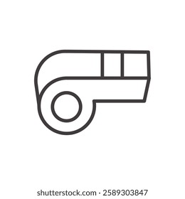 whistle icon isolated stroke in black color