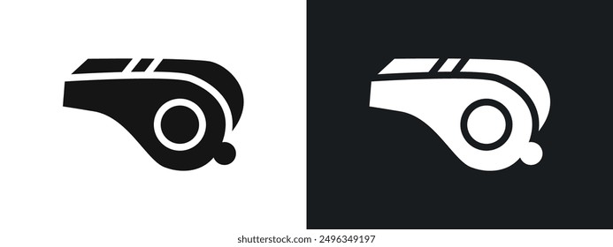 Whistle icon linear graphics set vector in black