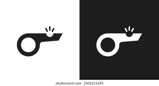 Whistle icon logo set vector