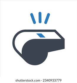 Whistle icon on white background
