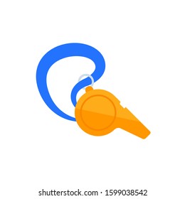 Whistle icon on white, flat vector