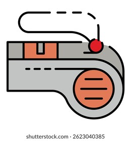 Whistle icon. Outline whistle vector icon color flat isolated on white