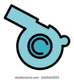 Whistle icon. Outline whistle vector icon color flat isolated
