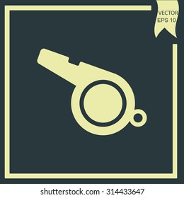 The whistle icon. Referee symbol