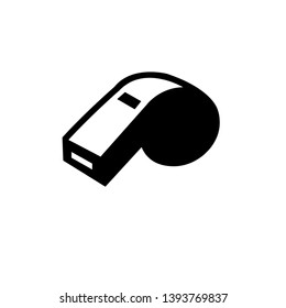 The whistle icon. Referee symbol. Flat Vector illustration