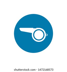 The whistle icon. Referee symbol. Flat Vector illustration