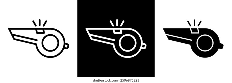 The whistle icon. Referee symbol. Flat Vector illustration