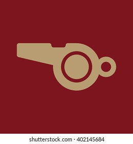 The whistle icon. Referee symbol. Flat Vector illustration