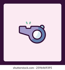 Whistle Icon: Referee's Tool for Sports and Safety, Colorful Design