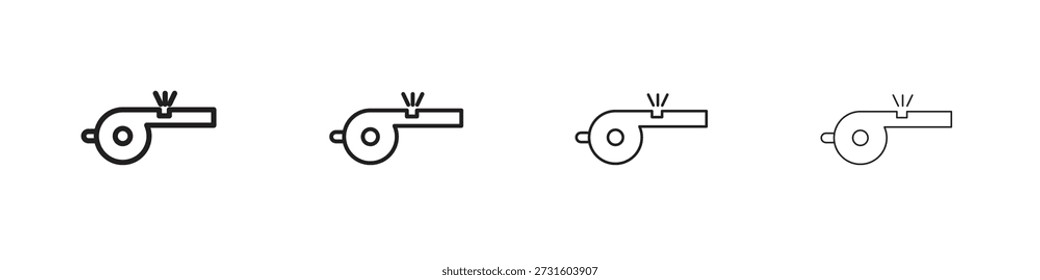Pfeifensymbol-Set. editierbarer Strich eps 10 Vektorgrafik.